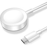 MMP Shop Apple Watch Seri 3 4 5 6 7 8 9 10 11 Se Uyumlu Şarj Kablosu Hızlı Manyetik Type C Şarj Aleti - Beyaz
