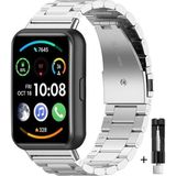 MMP Shop Huawei Watch Fit 2 Uyumlu Ayarlabilir Paslanmaz Çelik Akıllı Saat Kordonu Pim Sökme Aparatı Hediye - HW Watch Fit 2 - Gümüş