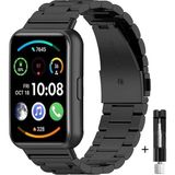 MMP Shop Huawei Watch Fit 2 Uyumlu Ayarlabilir Paslanmaz Çelik Akıllı Saat Kordonu Pim Sökme Aparatı Hediye - HW Watch Fit 2 - Siyah