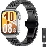 MMP Shop Huawei Watch Fit 5 / Fit 5 Pro / Fit 4 / Fit 4 Pro / Fit 3 Uyumlu Paslanmaz Çelik Akıllı Saat Kordonu - HW Watch Fit3- Fit4- Fit4Pro - Siyah