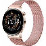 MMP Shop Huawei Watch GT3 42mm / GT2 42mm Uyumlu 20MM Metal Örgü Hasır Manyetik Kordon - Pembe - HW GT2 / GT3 42mm