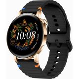 MMP Shop Huawei Watch Gt3 42MM / Gt2 42MM Uyumlu Dalgalı Tokalı Silikon Spor Kordon - HW GT 2/3 42mm - Siyah