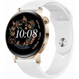 MMP Shop Huawei Watch GT3 42mm / GT2 42mm Uyumlu Yumuşak Soft Yüksek Kalite Spor Silikon Kordon - Beyaz - HW GT2 / GT3 42mm