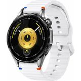 MMP Shop Huawei Watch Gt3 / Gt4 / Gt4 Pro / Gt5 / Gt5 Pro / Gt6 / Gt6 Pro 46MM Uyumlu Dalgalı Tokalı Silikon Spor Kordon - HW GT3/4/5/6 46mm - Beyaz