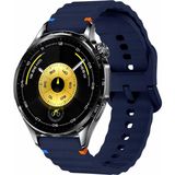 MMP Shop Huawei Watch Gt3 / Gt4 / Gt4 Pro / Gt5 / Gt5 Pro / Gt6 / Gt6 Pro 46MM Uyumlu Dalgalı Tokalı Silikon Spor Kordon - HW GT3/4/5/6 46mm - Lacivert