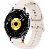 MMP Shop Huawei Watch Gt3 / Gt4 / Gt4 Pro / Gt5 / Gt5 Pro / Gt6 / Gt6 Pro 46MM Uyumlu Dalgalı Tokalı Silikon Spor Kordon - HW GT3/4/5/6 46mm - Starlight