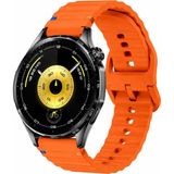 MMP Shop Huawei Watch Gt3 / Gt4 / Gt4 Pro / Gt5 / Gt5 Pro / Gt6 / Gt6 Pro 46MM Uyumlu Dalgalı Tokalı Silikon Spor Kordon - HW GT3/4/5/6 46mm - Turuncu