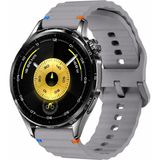 MMP Shop Huawei Watch Gt3 / Gt4 / Gt4 Pro / Gt5 / Gt5 Pro / Gt6 / Gt6 Pro / GT7 / GT7 Pro 46MM Uyumlu Dalgalı Tokalı Silikon Spor Kordon - Koyu Gri - HW GT3/4/5/6/7 46mm