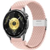 MMP Shop Huawei Watch Gt3 / Gt4 / Gt5 / Gt5 Pro / Gt6 / Gt6 Pro 46MM Uyumlu Metal Klips Hasır Örgü Spor Kordon - Pembe