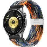 MMP Shop Huawei Watch Gt3 / Gt4 / Gt5 / Gt5 Pro / Gt6 / Gt6 Pro 46MM Uyumlu Metal Klips Hasır Örgü Spor Kordon - Siyah - Turuncu