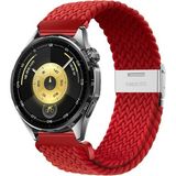 MMP Shop Huawei Watch Gt3 / Gt4 / Gt5 / Gt5 Pro / Gt6 / Gt6 Pro / GT7 / GT7 Pro 46MM Uyumlu Metal Klips Hasır Örgü Spor Kordon - Kırmızı