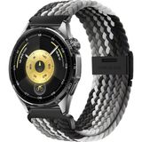 MMP Shop Huawei Watch Gt3 / Gt4 / Gt5 / Gt5 Pro / Gt6 / Gt6 Pro / GT7 / GT7 Pro 46MM Uyumlu Metal Klips Hasır Örgü Spor Kordon - Siyah - Beyaz