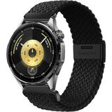 MMP Shop Huawei Watch Gt3 / Gt4 / Gt5 / Gt5 Pro / Gt6 / Gt6 Pro / GT7 / GT7 Pro 46MM Uyumlu Metal Klips Hasır Örgü Spor Kordon - Siyah