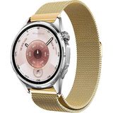 MMP Shop Huawei Watch Gt3 / Gt4 / Gt5 / Gt6 / GT6 Pro 46MM Uyumlu 22MM Metal Örğü Hasır Manyetik Kordon - Gold - HW Watch GT 3-4-5-6-6 Pro 46mm