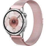 MMP Shop Huawei Watch Gt3 / Gt4 / Gt5 / Gt6 / GT6 Pro 46MM Uyumlu 22MM Metal Örğü Hasır Manyetik Kordon - Pembe - HW Watch GT 3-4-5-6-6 Pro 46mm