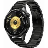 MMP Shop Huawei Watch GT3 / GT4 / GT5 / GT6 / GT6 Pro 46mm Uyumlu 22mm Paslanmaz Çelik Akıllı Saat Kordonu - Siyah - HW GT3 / GT4 / GT5 / GT6 / GT6 Pro 46mm