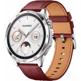 MMP Shop Huawei Watch Gt4 46MM Uyumlu Yüksek Kalite Dikiş Detaylı Metal Tokalı Pu Deri Kordon - Kırmızı