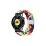 MMP SHOP Huawei Watch Gt4 / Gt4Pro / Gt5 / Gt5 Pro / Gt6 / Gt6 Pro 46Mm İle Uyumlu Metal Klips Örgü Spor Kordon Gökkuşağı