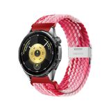 MMP SHOP Huawei Watch Gt4 / Gt4Pro / Gt5 / Gt5 Pro / Gt6 / Gt6 Pro 46Mm İle Uyumlu Metal Klips Örgü Spor Kordon Kırmızı-Beyaz