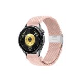 MMP SHOP Huawei Watch Gt4 / Gt4Pro / Gt5 / Gt5 Pro / Gt6 / Gt6 Pro 46Mm İle Uyumlu Metal Klips Örgü Spor Kordon Pembe
