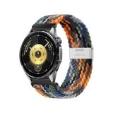 MMP SHOP Huawei Watch Gt4 / Gt4Pro / Gt5 / Gt5 Pro / Gt6 / Gt6 Pro 46Mm İle Uyumlu Metal Klips Örgü Spor Kordon Siyah-Turuncu