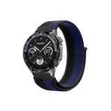 MMP SHOP Huawei Watch Gt4 / Gt5 / Gt5 Pro / Gt6 / Gt6 Pro 46Mm İle Uyumlu Hasır Örgü Spor Cırtlı Kordon Siyah-Lacivert