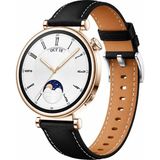 MMP Shop Huawei Watch Gt4 / GT5 / GT6 / GT7 41MM Uyumlu Yüksek Kalite Pu Deri Dikiş Detaylı Kordon 18MM - Siyah - HW GT4 / GT5 / GT6 / GT7 41mm