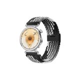 MMP SHOP Huawei Watch Gt6 / Gt5 / Gt4 41Mm / Gt5 Pro 42Mm İle Uyumlu Metal Klips Örgü Spor Kordon Siyah - Beyaz