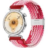 MMP Shop Huawei Watch GT7 / Gt6 / Gt5 / Gt4 41MM / Gt5 Pro 42MM Uyumlu Metal Klips Örgü Spor Kordon - Kırmızı - Beyaz