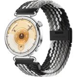 MMP Shop Huawei Watch GT7 / Gt6 / Gt5 / Gt4 41MM / Gt5 Pro 42MM Uyumlu Metal Klips Örgü Spor Kordon - Siyah - Beyaz