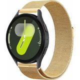 MMP Shop Samsung Galaxy 4 5 6 7 Fe 40 44MM Classic 42 43 46 47MM Uyumlu 20MM Metal Örğü Hasır Manyetik Kordon - GLX Watch 4-5-6-7-Fe - Gold