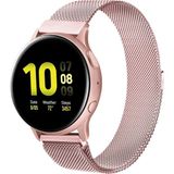MMP Shop Samsung Galaxy 4 5 6 7 Fe 40 44MM Classic 42 43 46 47MM Uyumlu 20MM Metal Örğü Hasır Manyetik Kordon - GLX Watch 4-5-6-7-Fe - Pembe