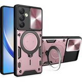 MMP Shop Samsung Galaxy A16 Uyumlu Kamera Koruma 360 Dönebilen Magsafe Halka Stand Özellikli Tank Kılıf - Glx A16 - Rose Gold