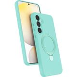 MMP Shop Samsung Galaxy A25 Uyumlu Kamera Koruma Çıkıntılı Magsafe Halka Standlı Kılıf - Su Yeşili