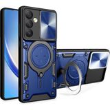 MMP Shop Samsung Galaxy S24 Fe Uyumlu Kamera Koruma 360 Dönebilen Magsafe Halka Stand Özellikli Tank Kılıf - Glx S24 Fe - Lacivert