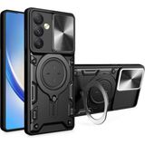 MMP Shop Samsung Galaxy S25 Uyumlu Kamera Koruma 360 Dönebilen Magsafe Halka Stand Özellikli Tank Kılıf - Glx S25 - Siyah