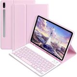 MMP Shop Samsung Galaxy Tab S9 / S9 Fe / S10 / S10 Fe / S10 Lite Uyumlu Uyku Modlu Kalem Bölmeli Klavyeli Tablet Kılıfı - GLX Tab S9 / S9 Fe / S10 / S10 Fe / S10 Lite - Pembe