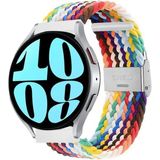 MMP Shop Samsung Galaxy Watch 4 5 6 7 Fe 40 44MM Classic 42 43 46 47MM Uyumlu 20MM Metal Klipsli Örgü Kordon - GLX Watch 4-5-6-7-Fe - Gökkuşağı