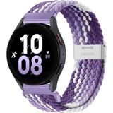 MMP Shop Samsung Galaxy Watch 4 5 6 7 Fe 40 44MM Classic 42 43 46 47MM Uyumlu 20MM Metal Klipsli Örgü Kordon - GLX Watch 4-5-6-7-Fe - Lila - Beyaz
