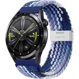 MMP Shop Samsung Galaxy Watch 4 5 6 7 Fe 40 44MM Classic 42 43 46 47MM Uyumlu 20MM Metal Klipsli Örgü Kordon - GLX Watch 4-5-6-7-Fe - Mavi - Beyaz