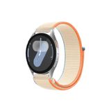 MMP SHOP Samsung Galaxy Watch 4 5 6 7 Fe 40 44Mm Classic 42 46 47Mm İle Uyumlu Hasır Örgü Spor Cırtlı Kordon Starlight-Turuncu