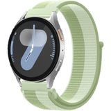 MMP Shop Samsung Galaxy Watch 4 5 6 7 Fe 40 44MM Classic 42 46 47MM Uyumlu Hasır Örgü Spor Cırtlı Kordon - Açık Yeşil - GLX Watch 4/5/6/7