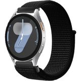 MMP Shop Samsung Galaxy Watch 4 5 6 7 Fe 40 44MM Classic 42 46 47MM Uyumlu Hasır Örgü Spor Cırtlı Kordon - Siyah - GLX Watch 4/5/6/7