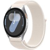 MMP Shop Samsung Galaxy Watch 4 5 6 7 Fe 40 44MM Classic 42 46 47MM Uyumlu Hasır Örgü Spor Cırtlı Kordon - Starlight - GLX Watch 4/5/6/7