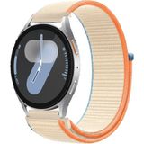 MMP Shop Samsung Galaxy Watch 4 5 6 7 Fe 40 44MM Classic 42 46 47MM Uyumlu Hasır Örgü Spor Cırtlı Kordon - Starlight - Turuncu - GLX Watch 4/5/6/7