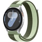 MMP Shop Samsung Galaxy Watch 4 5 6 7 Fe 40 44MM Classic 42 46 47MM Uyumlu Hasır Örgü Spor Cırtlı Kordon - Yeşil - GLX Watch 4/5/6/7