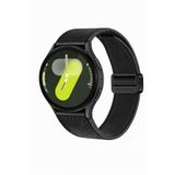 MMP SHOP Samsung Galaxy Watch 4 5/6 / 7 / Fe 40 42 44 Classic 46Mm İle Uyumlu Manyetik Tokalı Suni Deri Kordon Siyah