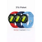 MMP SHOP Samsung Galaxy Watch 7 6 5 4 FE 40 44 mm 42 43 46 47 mm Uyumlu 3'Lü Yüksek Kalite Silikon Kordon