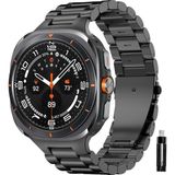 MMP Shop Samsung Galaxy Watch 7 Ultra 47MM Uyumlu Paslanmaz Çelik Akıllı Saat Kordonu - SM Glx Watch 7 Ultra - Siyah