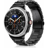 MMP Shop Samsung Galaxy Watch 8 40MM / 44MM / 46MM Classic Uyumlu Ayarlanabilir Paslanmaz Çelik Akıllı Saat Kordonu - GLX Watch 8 /40/44/46mm - Siyah